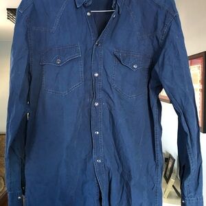 Versace Blue Casual Button Down Shirt